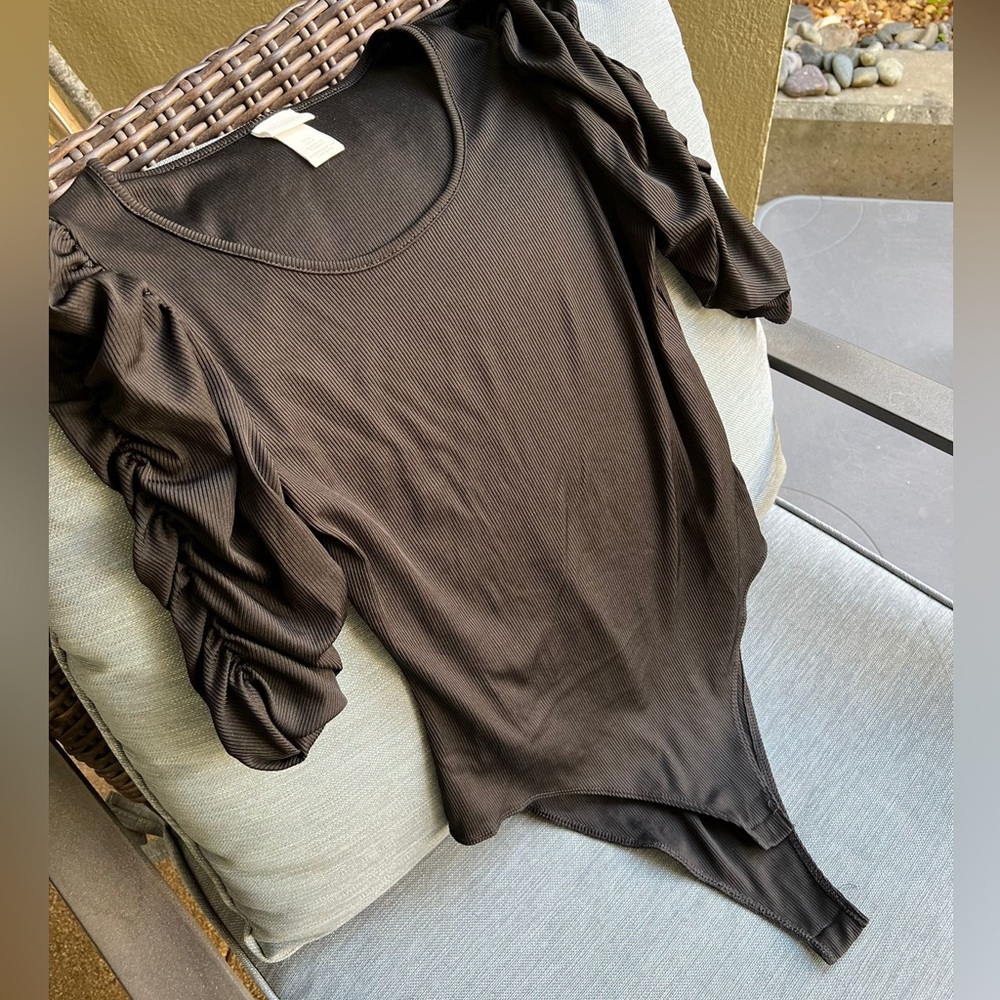 Black bodysuit ribbed